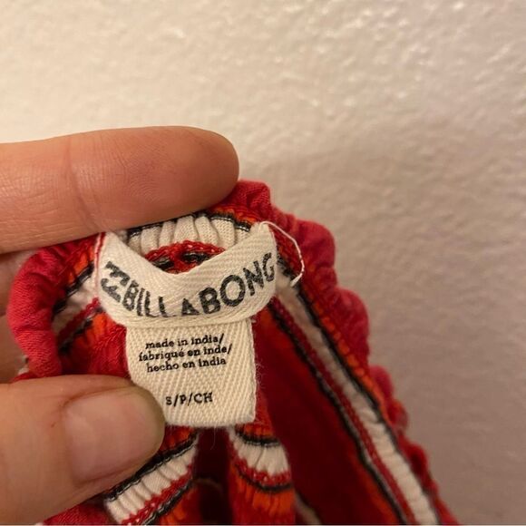 Billabong Sun Dreamer Red Striped Smocked Crop Top cotton modal Tank Y2K- S - Picture 9 of 9